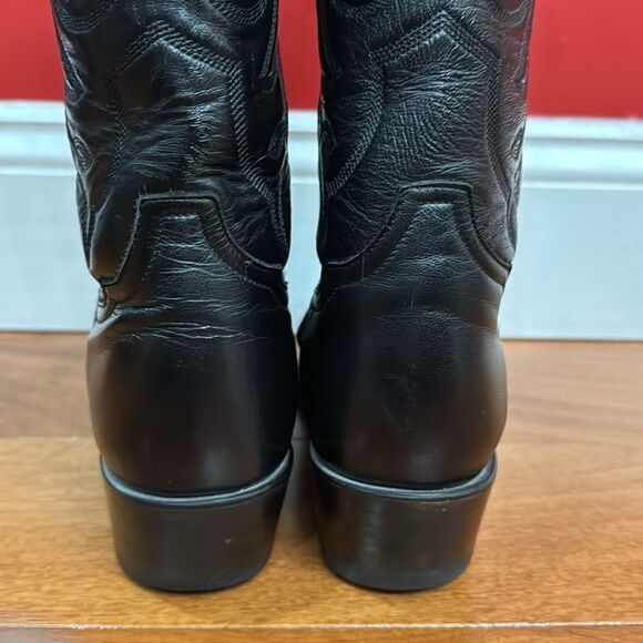 Tony Lama Vintage Boots Mens Black Western Embroidered Cowboy VM2993 size 7.5D - Picture 4 of 16